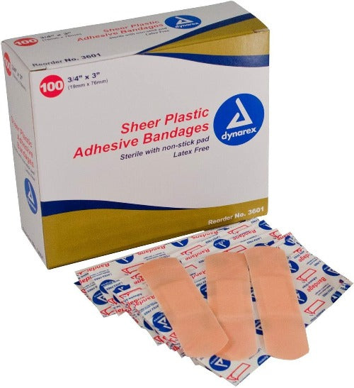 Sheer Plastic Adhesive Bandages